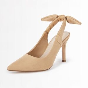 Coutgo High Stiletto Heels Slingback, Khaki NIB